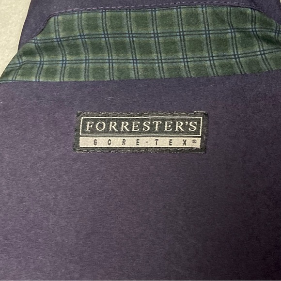 90s Vtg Forrester’s Windbreaker XL Gore-Tex glen plaid made in Oregon blue green - Picture 9 of 16
